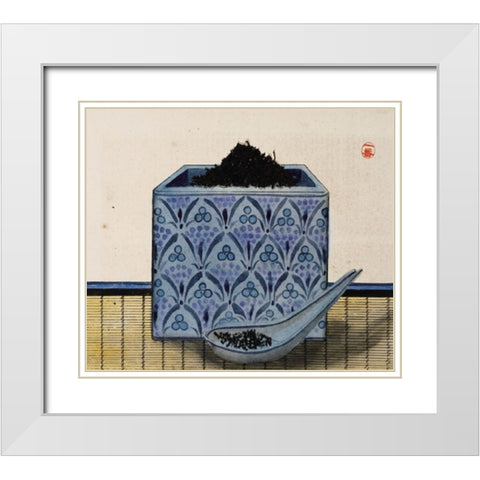 Oriental Tea I White Modern Wood Framed Art Print with Double Matting by Unknown