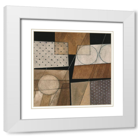 Circles I White Modern Wood Framed Art Print with Double Matting by Unknown