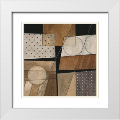 Circles I White Modern Wood Framed Art Print with Double Matting by Unknown