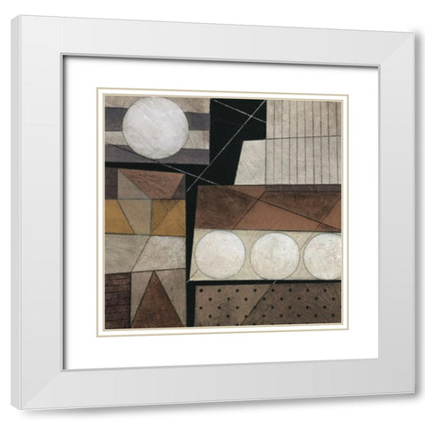 Circles II White Modern Wood Framed Art Print with Double Matting by Unknown