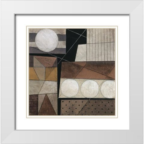 Circles II White Modern Wood Framed Art Print with Double Matting by Unknown