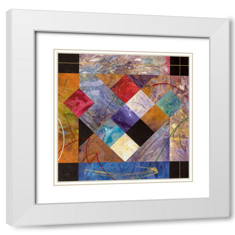 Chess Abstract White Modern Wood Framed Art Print with Double Matting by Unknown