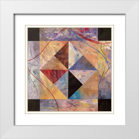Pyramid I White Modern Wood Framed Art Print with Double Matting by Unknown