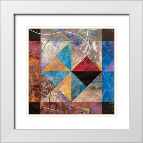 Pyramid Abstract II White Modern Wood Framed Art Print with Double Matting by Unknown