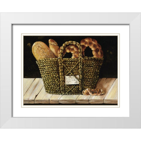 Bread I White Modern Wood Framed Art Print with Double Matting by Unknown