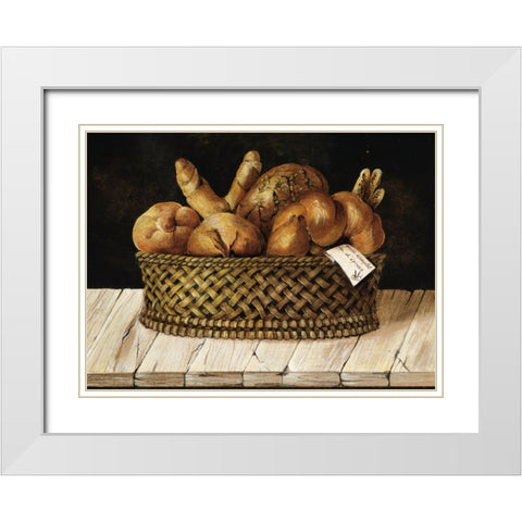 Bread III White Modern Wood Framed Art Print with Double Matting by Unknown