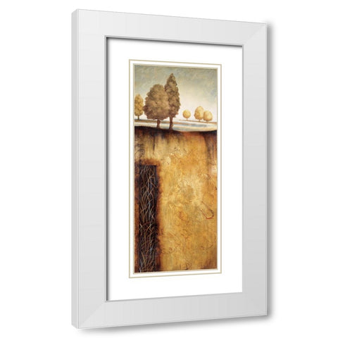 Golden Roots Panem II White Modern Wood Framed Art Print with Double Matting by Unknown