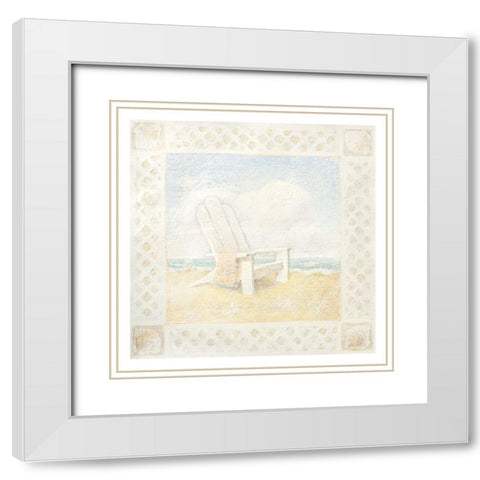 Beach Chair II White Modern Wood Framed Art Print with Double Matting by Unknown