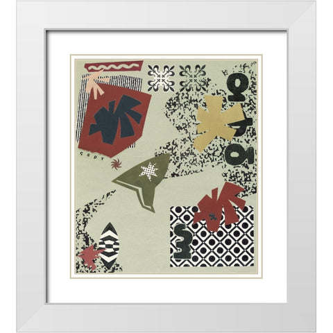 Tile Abstract II White Modern Wood Framed Art Print with Double Matting by Unknown