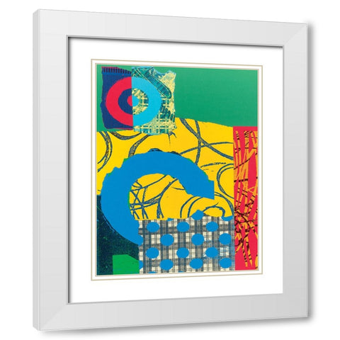 Colorful Abstract I White Modern Wood Framed Art Print with Double Matting by Unknown