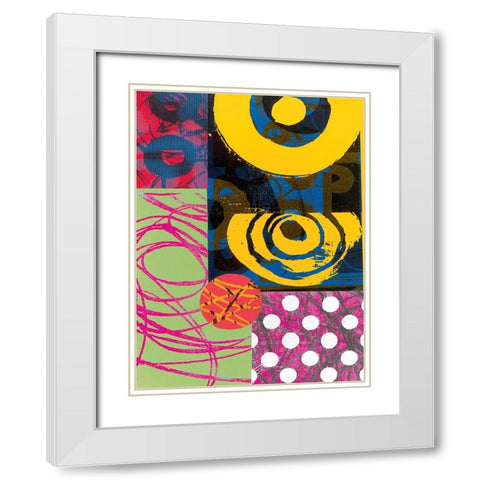 Colorful Abstract II White Modern Wood Framed Art Print with Double Matting by Unknown