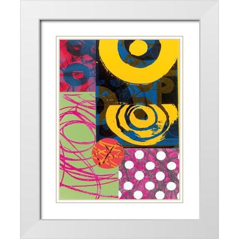 Colorful Abstract II White Modern Wood Framed Art Print with Double Matting by Unknown