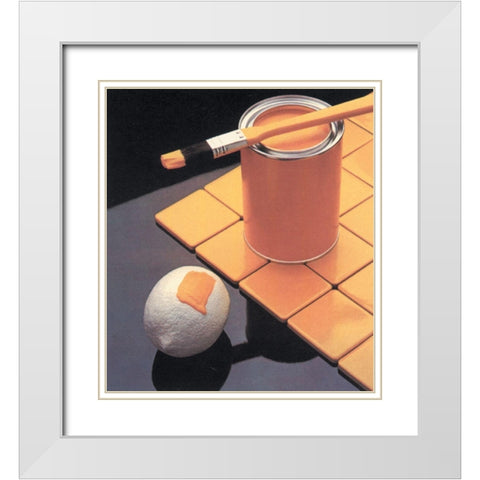 White Lemon White Modern Wood Framed Art Print with Double Matting by Unknown