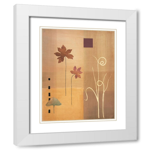 Leaf Abstract II White Modern Wood Framed Art Print with Double Matting by Unknown