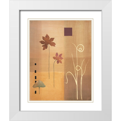 Leaf Abstract II White Modern Wood Framed Art Print with Double Matting by Unknown