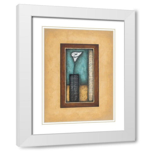 Lily in Vase White Modern Wood Framed Art Print with Double Matting by Unknown