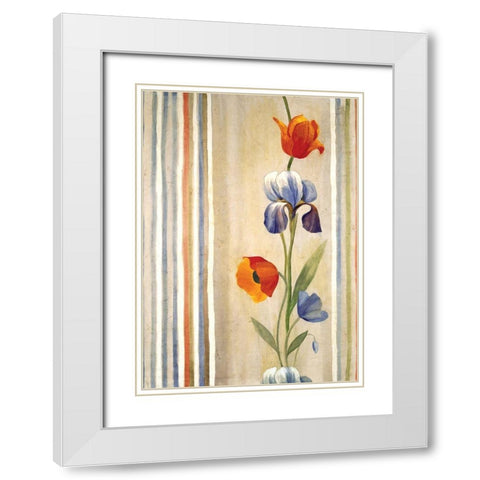 Poppy White Modern Wood Framed Art Print with Double Matting by Unknown
