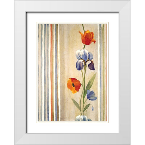 Poppy White Modern Wood Framed Art Print with Double Matting by Unknown