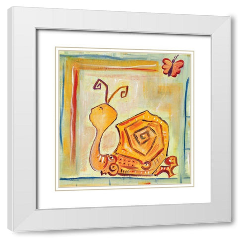 Snailey White Modern Wood Framed Art Print with Double Matting by Unknown