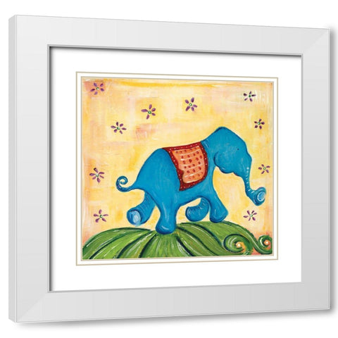 Elephanty White Modern Wood Framed Art Print with Double Matting by Unknown
