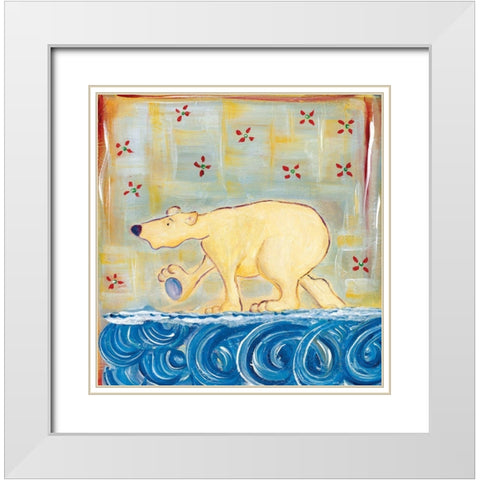 Polar Beary White Modern Wood Framed Art Print with Double Matting by Unknown