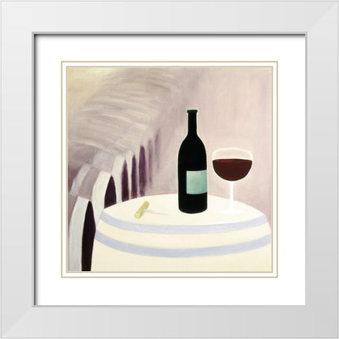 Cabernet White Modern Wood Framed Art Print with Double Matting by Unknown