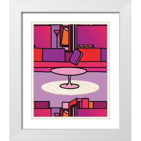Colorful I White Modern Wood Framed Art Print with Double Matting by Unknown
