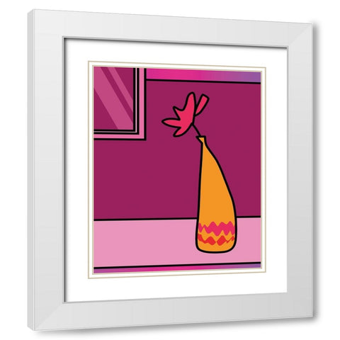 Colorful Vase II White Modern Wood Framed Art Print with Double Matting by Unknown