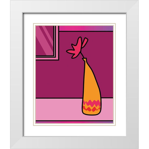 Colorful Vase II White Modern Wood Framed Art Print with Double Matting by Unknown