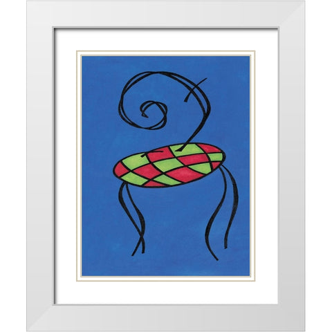 Blue Chair White Modern Wood Framed Art Print with Double Matting by Unknown