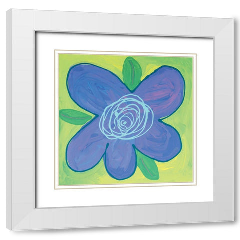 Splat - Green-Purple White Modern Wood Framed Art Print with Double Matting by Unknown