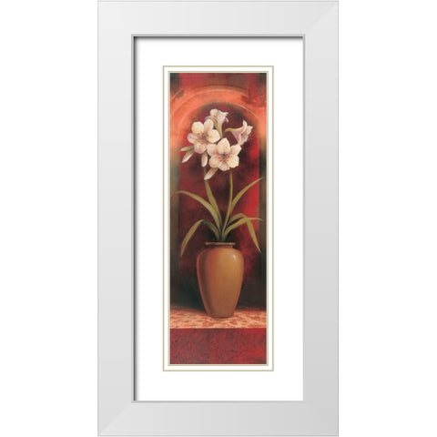 Potted Orchid White White Modern Wood Framed Art Print with Double Matting by Unknown