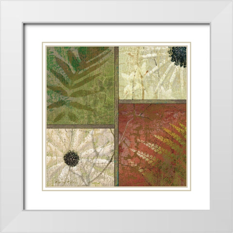 Floral Collage II White Modern Wood Framed Art Print with Double Matting by Unknown