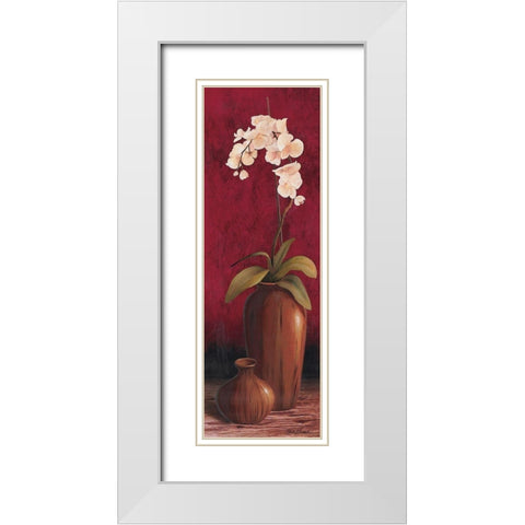 Orchid Panel White Modern Wood Framed Art Print with Double Matting by Unknown