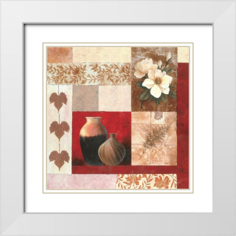 Vase Collage II White Modern Wood Framed Art Print with Double Matting by Unknown
