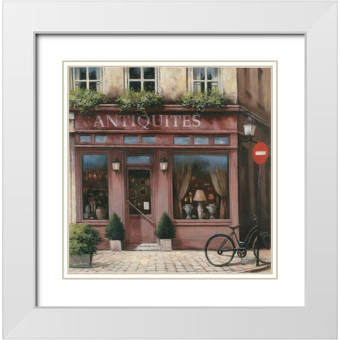Antiquite Shoppe White Modern Wood Framed Art Print with Double Matting by Unknown
