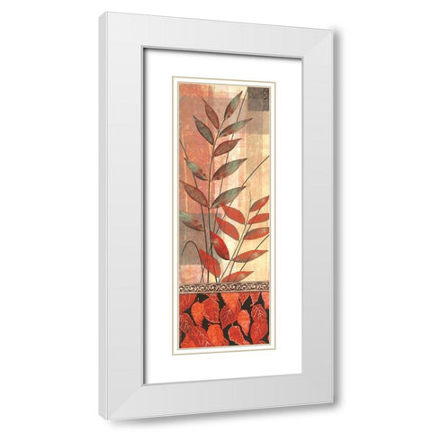 Feuille Panel I White Modern Wood Framed Art Print with Double Matting by Unknown