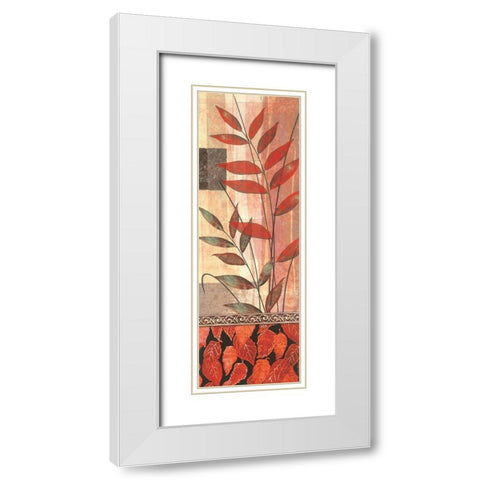 Feuille Panel II White Modern Wood Framed Art Print with Double Matting by Unknown