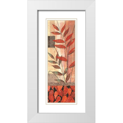 Feuille Panel II White Modern Wood Framed Art Print with Double Matting by Unknown