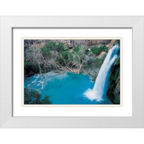 The Falls White Modern Wood Framed Art Print with Double Matting by Unknown