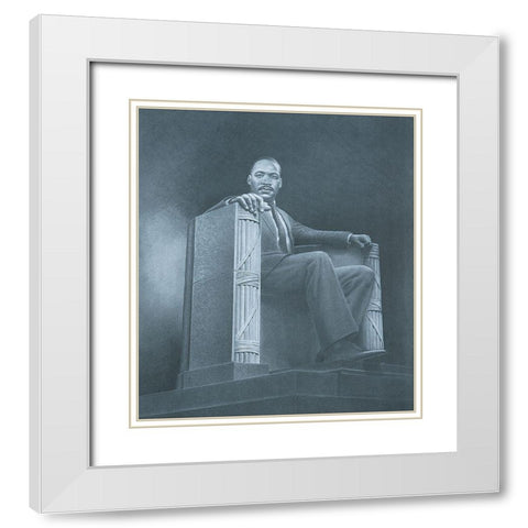 Chief White Modern Wood Framed Art Print with Double Matting by Unknown