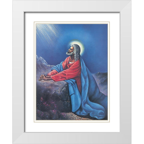 Black Gethsemane White Modern Wood Framed Art Print with Double Matting by Unknown