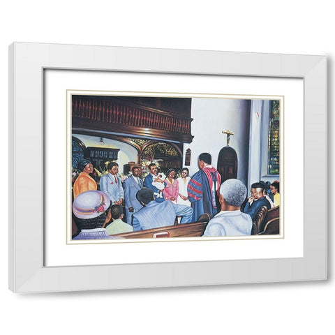 Black Baptism White Modern Wood Framed Art Print with Double Matting by Unknown