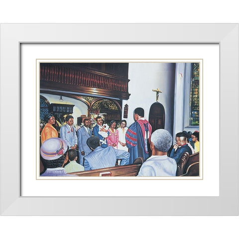 Black Baptism White Modern Wood Framed Art Print with Double Matting by Unknown