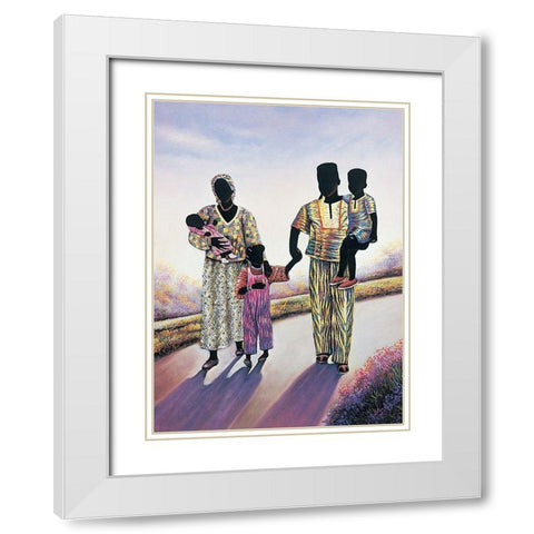 Taking a Walk White Modern Wood Framed Art Print with Double Matting by Unknown