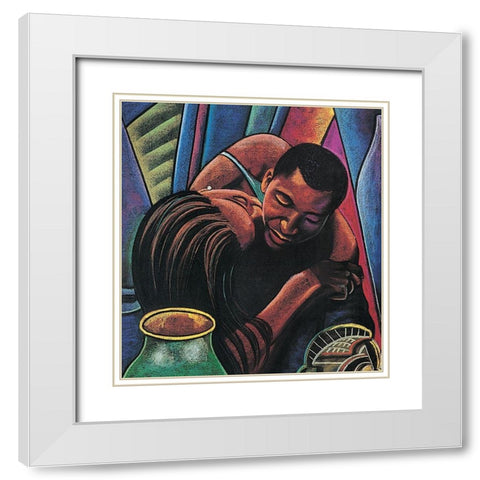 Passion White Modern Wood Framed Art Print with Double Matting by Unknown