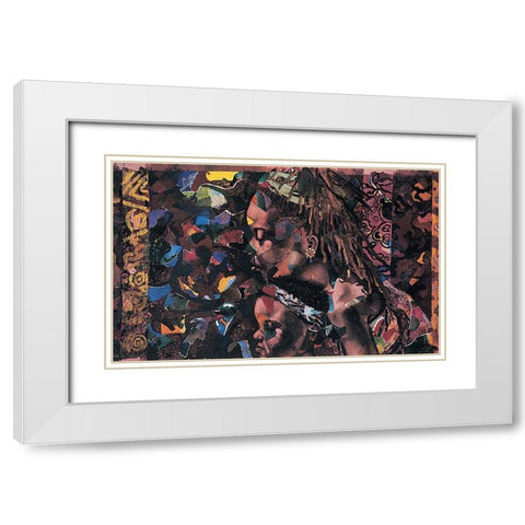 Collage, Mama and Child White Modern Wood Framed Art Print with Double Matting by Unknown
