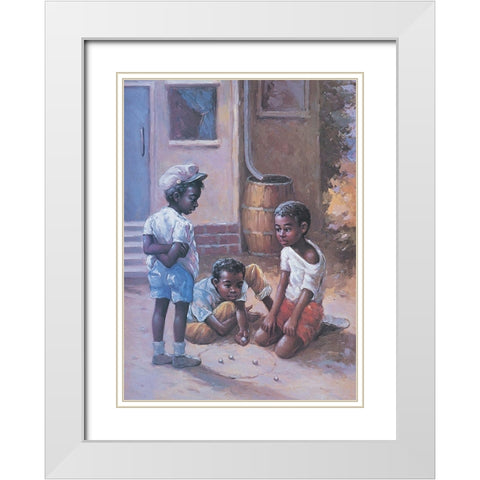 Shoot the Marble White Modern Wood Framed Art Print with Double Matting by Unknown