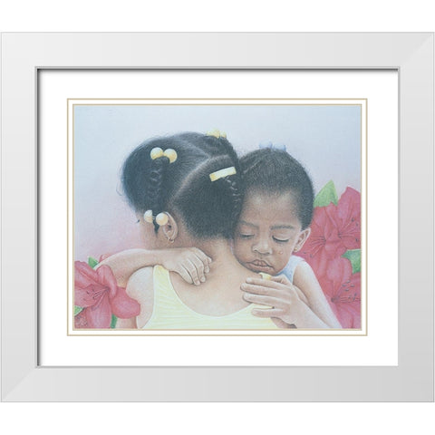 Mamas Shoulder White Modern Wood Framed Art Print with Double Matting by Unknown