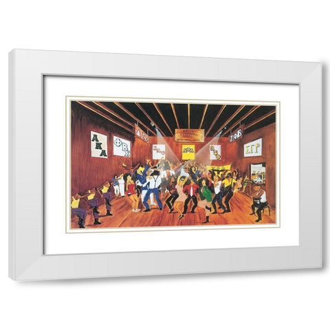Frat Party White Modern Wood Framed Art Print with Double Matting by Unknown
